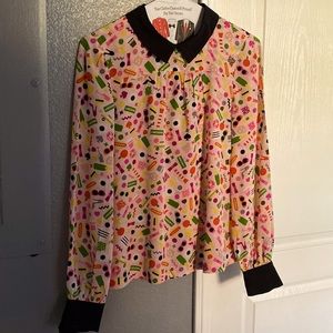 Kate Spade Pink printed silk Blouse